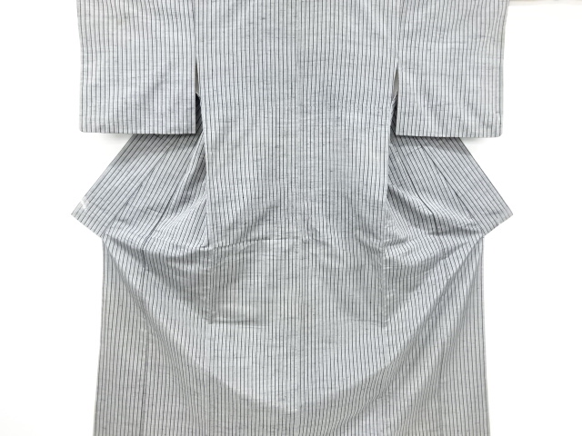 JAPANESE KIMONO / ANTIQUE KIMONO / SILK / FUSHI TSUMUGI / WOVEN STRIPE
